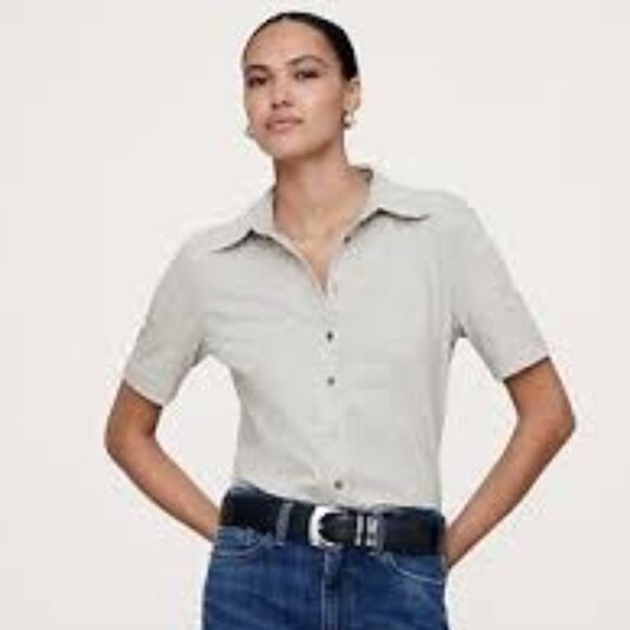 Banana Republic: Silky Cotton Short Sleeve - Picture 1 of 6
